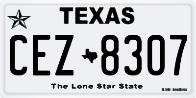 TX license plate CEZ8307