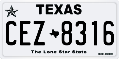 TX license plate CEZ8316