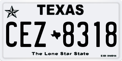 TX license plate CEZ8318