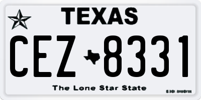 TX license plate CEZ8331