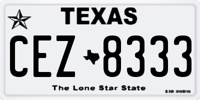 TX license plate CEZ8333
