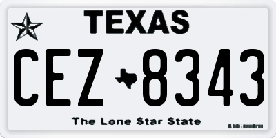 TX license plate CEZ8343
