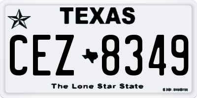 TX license plate CEZ8349