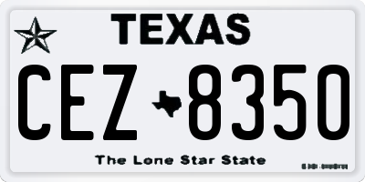 TX license plate CEZ8350