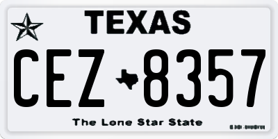 TX license plate CEZ8357