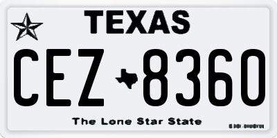 TX license plate CEZ8360