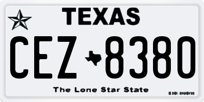 TX license plate CEZ8380