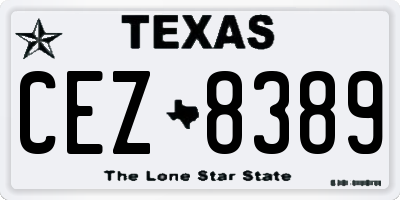 TX license plate CEZ8389
