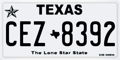 TX license plate CEZ8392