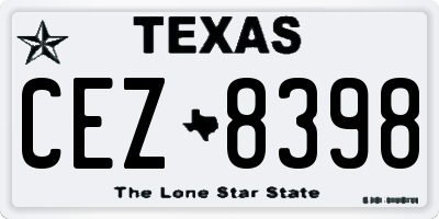 TX license plate CEZ8398