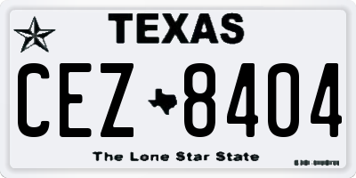 TX license plate CEZ8404