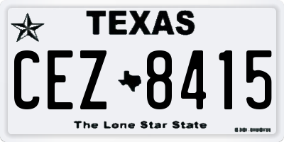 TX license plate CEZ8415