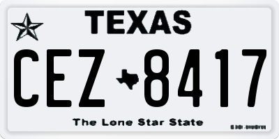 TX license plate CEZ8417