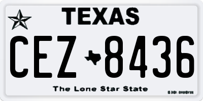 TX license plate CEZ8436
