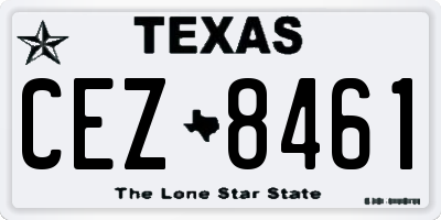 TX license plate CEZ8461