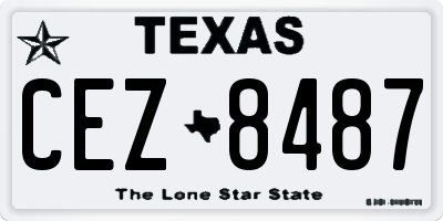 TX license plate CEZ8487