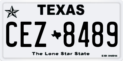 TX license plate CEZ8489