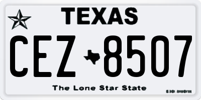 TX license plate CEZ8507