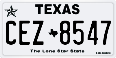TX license plate CEZ8547