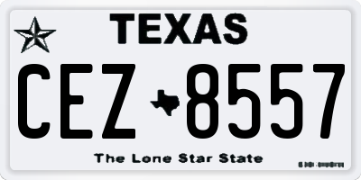 TX license plate CEZ8557