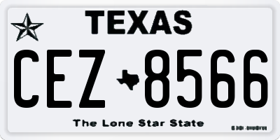 TX license plate CEZ8566