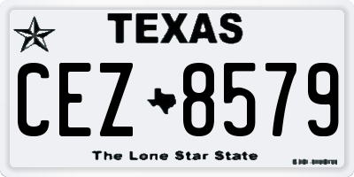 TX license plate CEZ8579