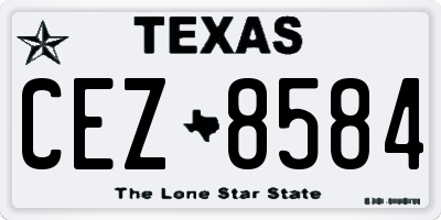 TX license plate CEZ8584