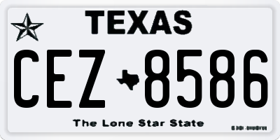 TX license plate CEZ8586
