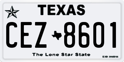 TX license plate CEZ8601