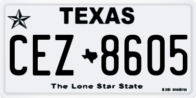 TX license plate CEZ8605