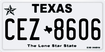 TX license plate CEZ8606