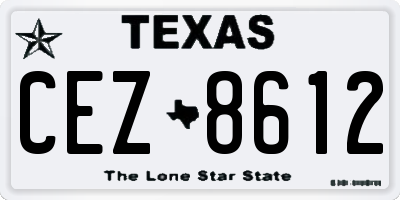 TX license plate CEZ8612