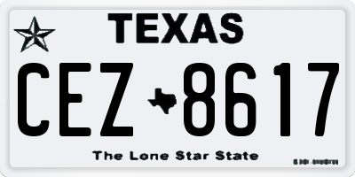 TX license plate CEZ8617