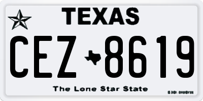TX license plate CEZ8619