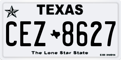TX license plate CEZ8627