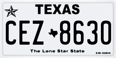 TX license plate CEZ8630