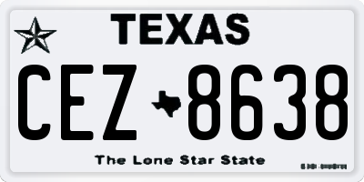 TX license plate CEZ8638