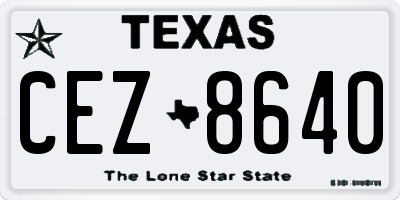 TX license plate CEZ8640