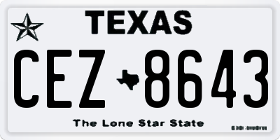 TX license plate CEZ8643