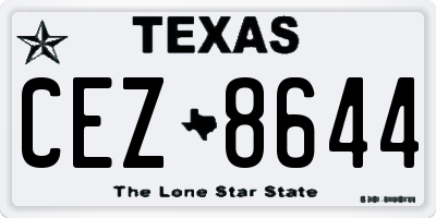 TX license plate CEZ8644