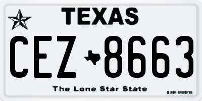 TX license plate CEZ8663