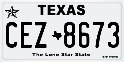 TX license plate CEZ8673