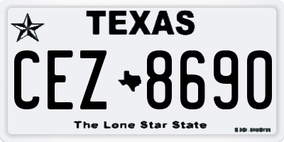TX license plate CEZ8690