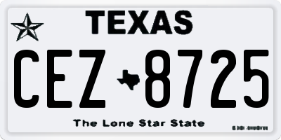 TX license plate CEZ8725
