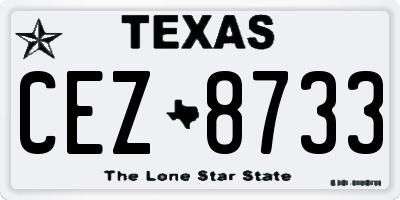 TX license plate CEZ8733