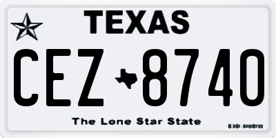TX license plate CEZ8740