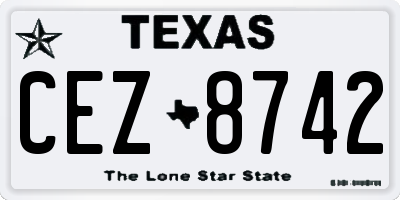 TX license plate CEZ8742