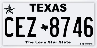 TX license plate CEZ8746