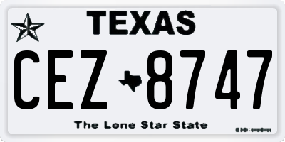 TX license plate CEZ8747