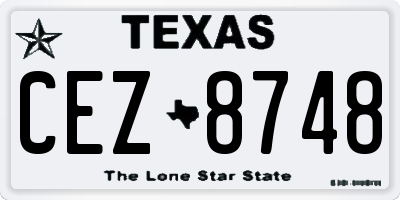 TX license plate CEZ8748